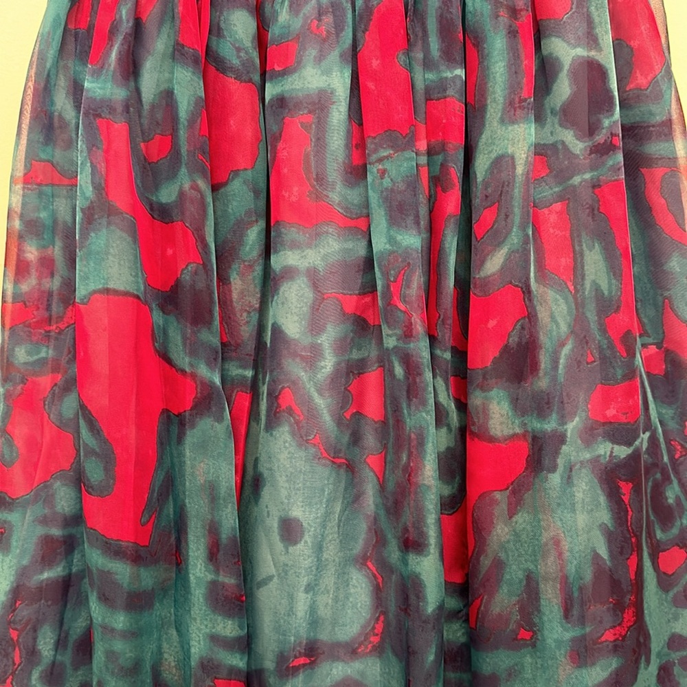 Turquoise And Fuchsia Abstract Pattern Dress - image 6